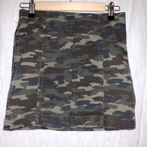 Free people camo mini skirt